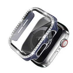 Coque en TPU Cadre en cristal de galvanoplastie bleu/argent pour votre Apple Watch 4/5/6/SE 40mm