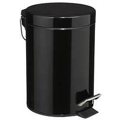 Poubelle de Salle de Bain Métal 3L Noir