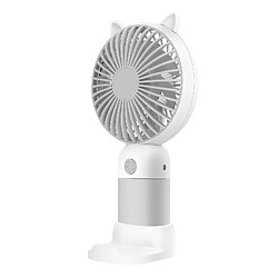 Avizar Mini Ventilateur de Poche Chat avec Support Bureau Gris