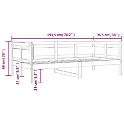 vidaXL Lit de jour sans matelas bois de pin massif 90x190 cm pas cher