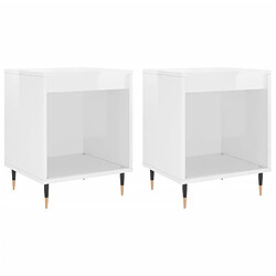 vidaXL Tables de chevet 2 pcs blanc brillant 40x35x50 cm