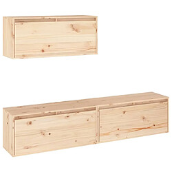 Maison Chic Meubles TV 3 pcs pour salon Bois massif de pin -MN41760