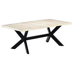 vidaXL Table de salle à manger Blanc 200x100x75cm Bois manguier massif