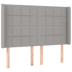 Avis Maison Chic Tête de lit scandinave à LED,meuble de chambre Gris clair 147x16x118/128 cm Tissu -MN13497