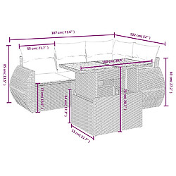 Avis vidaXL Salon de jardin 5 pcs avec coussins gris résine tressée