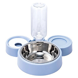 Universal Bol de chat d'animal domestique éleveur automatique chien chat bol de nourriture avec fontaine double bol de boisson levée assiette bol & 124 ; chat alimentation arrosage fournitures