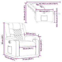 vidaXL Fauteuil inclinable électrique Vert foncé Tissu pas cher