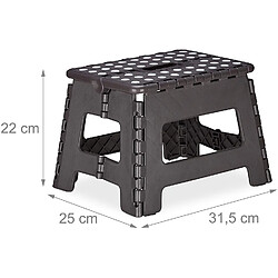 Helloshop26 Tabouret pliable transportable M 120 kg noir 13_0002800