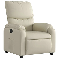 vidaXL Fauteuil inclinable Crème Similicuir