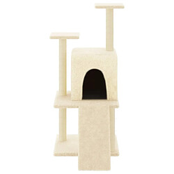 Helloshop26 Arbre à chat meuble tour grimper jouet grattage grattoir escalade plateforme avec griffoirs en sisal 110 cm crème 02_0022457