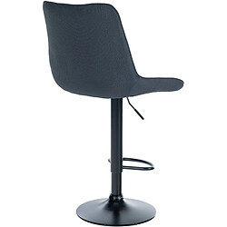 Decoshop26 Tabouret de bar x1 réglable en hauteur pivotant à 360° assise en tissu gris foncé couture verticale pied métal noir 10_0005438 pas cher