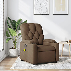 Maison Chic Fauteuil de massage inclinable,Fauteuil luxe de relaxation Marron Tissu -MN70285