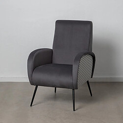 BigBuy Home Fauteuil Noir Gris 68 x 97 x 86 cm