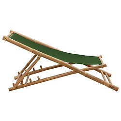 Acheter vidaXL Chaise de terrasse bambou et toile vert