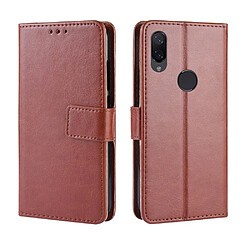 Wewoo Coque Souple Housse en cuir Flip horizontale Texture rétro pour Xiaomi Redmi 7 avec porte-cartes et et cadre photo Marron