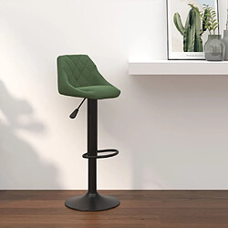 vidaXL Tabouret de bar Vert foncé Velours