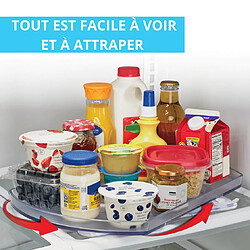 Organisateur de réfrigérateur rotatif SMART SPIN - VENTEO - Plateau tournant pour frigo - Equipé de ventouse de fixation - Plateau rotatif 360° - En PVC renforcé transparent - Etagères à épices pivotantes - Accessoires cuisine rangement