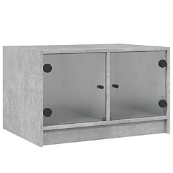 Maison Chic Table basse pour salon | Table à café avec portes en verre gris béton 68x50x42 cm -GKD50056