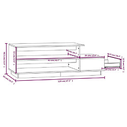 vidaXL Table basse Blanc 120x50x40,5 cm Bois massif de pin pas cher