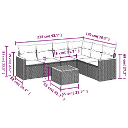 Avis Maison Chic Salon de jardin avec coussins 7 pcs | Ensemble de Table et chaises | Mobilier d'Extérieur beige résine tressée -GKD83995