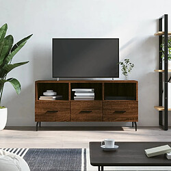 vidaXL Meuble TV chêne marron 102x36x50 cm bois d'ingénierie