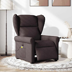 vidaXL Fauteuil de massage inclinable électrique Marron foncé Tissu