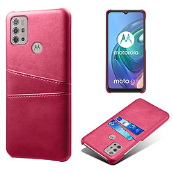 Coque en TPU + PU avec porte-cartes rose pour Motorola Moto G10/G30