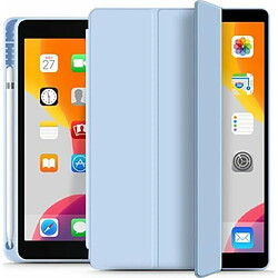 Tech-Protect SC Pen Étui pour iPad 7 / 8 10,2 pouces 2019/2020 avec porte-crayon, léger, mince, coque arrière en TPU souple avec fonction veille/réveil automatique pour iPad 10,2 2019/2020, bleu ciel