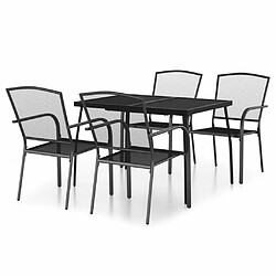 Maison Chic Ensemble de salle à manger de jardin 5 pcs,Table et chaises d'extérieur anthracite acier -GKD445534