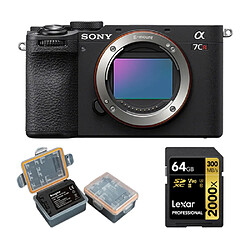 Sony Alpha a7CR Mirrorless Camera (Black)+Lexar 64GB Professional 2000x UHS-II SDXC Memory Card + Kingma 2000mAh Battery (Sony NP-FZ100)