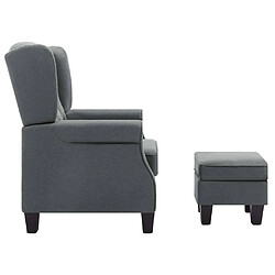 Avis vidaXL Fauteuil avec repose-pied Gris clair Tissu