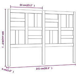 Acheter vidaXL Tête de lit Blanc 141x4x104 cm Bois massif de pin