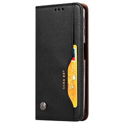 Wewoo Housse Coque Étui en cuir à rabat horizontal avec texture pour peau Galaxy A7 2018 / A750avec cadre photoporte-cartesemplacements cartes et porte-monnaie Noir