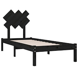 Avis vidaXL Cadre de lit sans matelas noir 75x190 cm bois massif