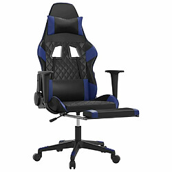 Avis Maison Chic Chaise de jeu, Chaise gaming de massage et repose-pied, Fauteuil gamer,Chaise de Bureau Noir et bleu Similicuir -GKD76238