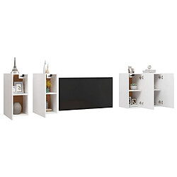 Avis Maison Chic Meubles TV 4 pcs | Banc TV Moderne pour salon | Meuble de Rangement Blanc 30,5x30x60 cm Aggloméré -MN59987