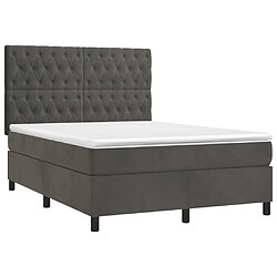 Avis Maison Chic Lit adulte- Lit + matelas + LED,Sommier à lattes de lit matelas et LED Gris foncé 140x190 cm -GKD77038