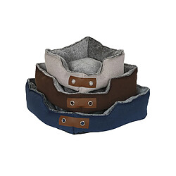 Lit pour animal domestique DKD Home Decor Beige Marron Blue marine 60 x 60 x 20 cm