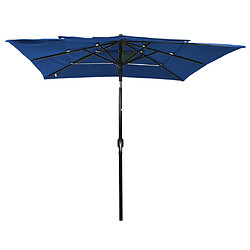 ComfortXL Parasol à 3 Niveaux Avec Mât En Aluminium Bleu Azuré 2,5x2,5 M