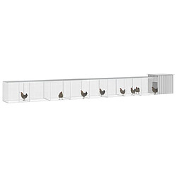 vidaXL Cage pour poules Gris 900x91x100 cm Acier galvanisé