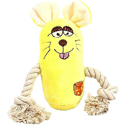 Jouets pour chien en peluche à mâcher et à faire résonner, résistant aux morsures, pour nettoyer les dents Cadeau pour chien jaune Taille unique