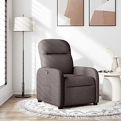 vidaXL Fauteuil inclinable Marron foncé Tissu