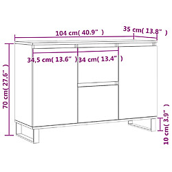 vidaXL Buffet chêne fumé 104x35x70 cm bois d'ingénierie pas cher