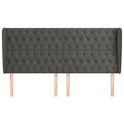 Avis Maison Chic Tête de lit scandinave avec oreilles,meuble de chambre Gris foncé 203x23x118/128 cm Velours -MN24150