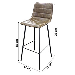 Avis Urban Living Tabouret de bar industriel Brooklyn - H. 92 cm - Kaki