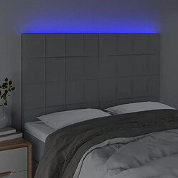 Avis Maison Chic Tête de lit scandinave à LED,meuble de chambre Gris clair 144x5x118/128 cm Tissu -MN73710