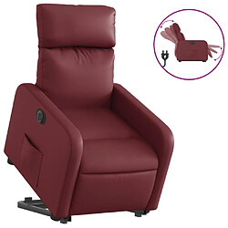 vidaXL Fauteuil inclinable électrique rouge bordeaux similicuir