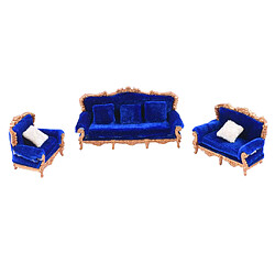 Acheter 01:25 Simulation Style Européen Canapé Oreiller Modèle Ensemble Mobilier Décor Bleu