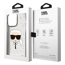 Karl Lagerfeld Coque Paillette pour iPhone 13 Pro Finition Fumée Noir Transparent