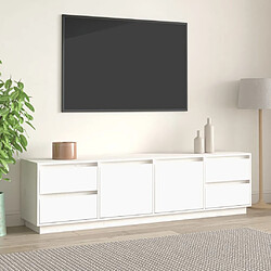 vidaXL Meuble TV Blanc 176x37x47,5 cm Bois de pin massif